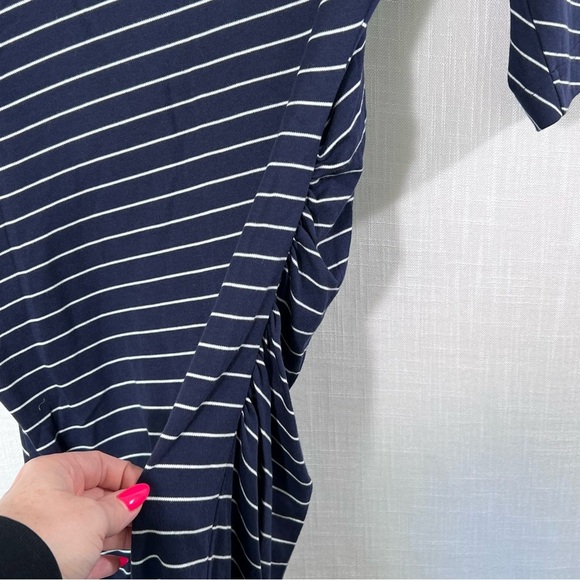 Club Monaco NWT Galora Navy Blue Striped Cotton Modal Dress Size M - Picture 11 of 13